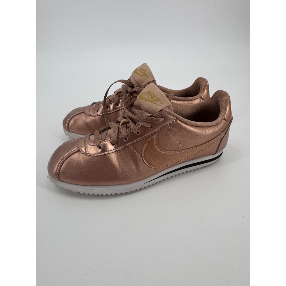 Nike Cortez SE 859569-901 Youth Sneakers 5 Rose Gold Leather Solo Swoosh Shoes